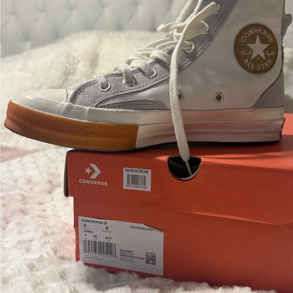 Converse Sherpa lined High-Tops with White and Tan Accents